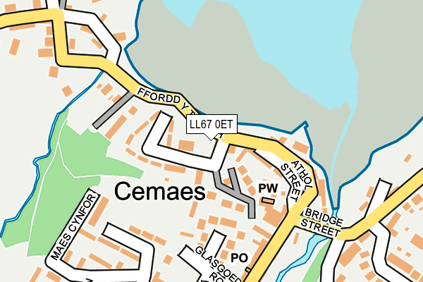 LL67 0ET map - OS OpenMap – Local (Ordnance Survey)