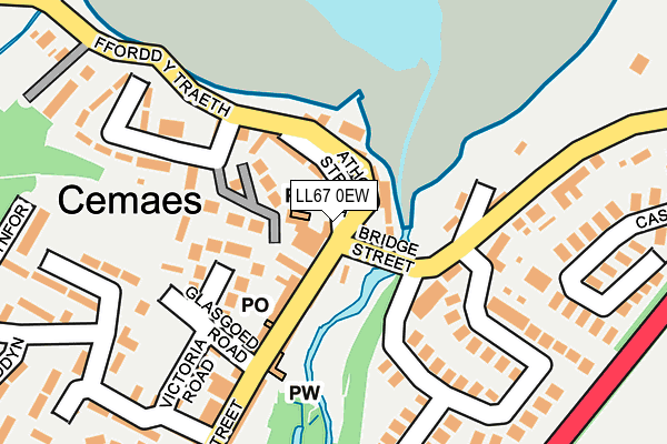 LL67 0EW map - OS OpenMap – Local (Ordnance Survey)