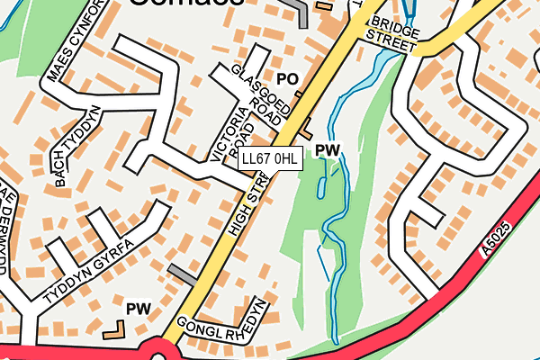 LL67 0HL map - OS OpenMap – Local (Ordnance Survey)