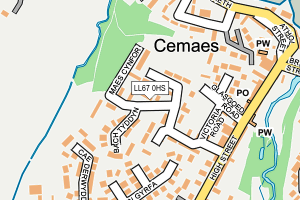 LL67 0HS map - OS OpenMap – Local (Ordnance Survey)