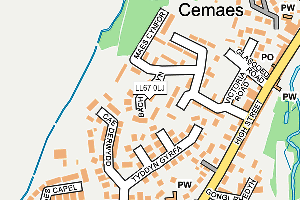 LL67 0LJ map - OS OpenMap – Local (Ordnance Survey)
