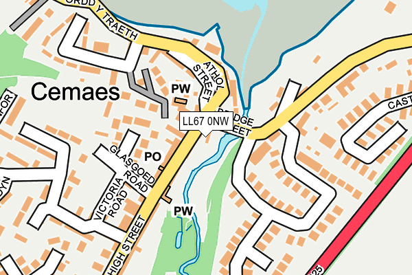 LL67 0NW map - OS OpenMap – Local (Ordnance Survey)