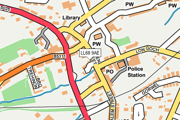 LL68 9AE map - OS OpenMap – Local (Ordnance Survey)