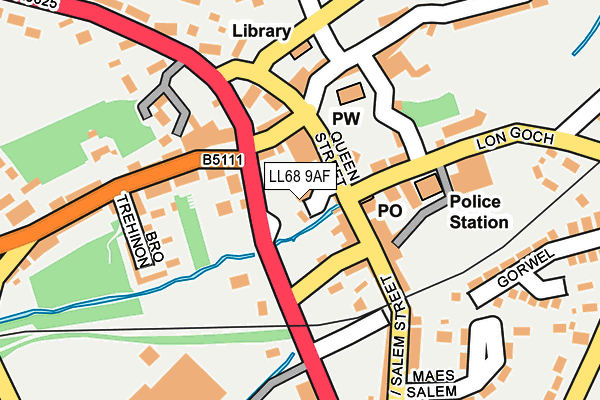 LL68 9AF map - OS OpenMap – Local (Ordnance Survey)