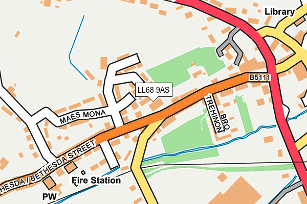 LL68 9AS map - OS OpenMap – Local (Ordnance Survey)