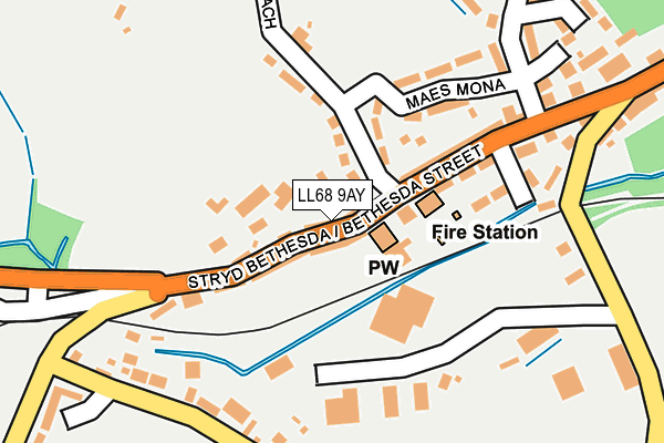 LL68 9AY map - OS OpenMap – Local (Ordnance Survey)