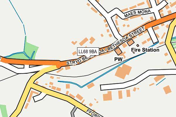 LL68 9BA map - OS OpenMap – Local (Ordnance Survey)