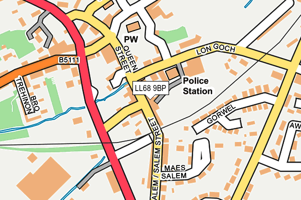 LL68 9BP map - OS OpenMap – Local (Ordnance Survey)