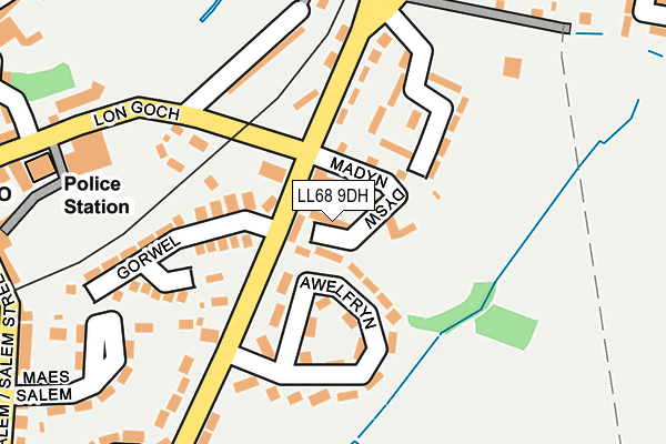 LL68 9DH map - OS OpenMap – Local (Ordnance Survey)