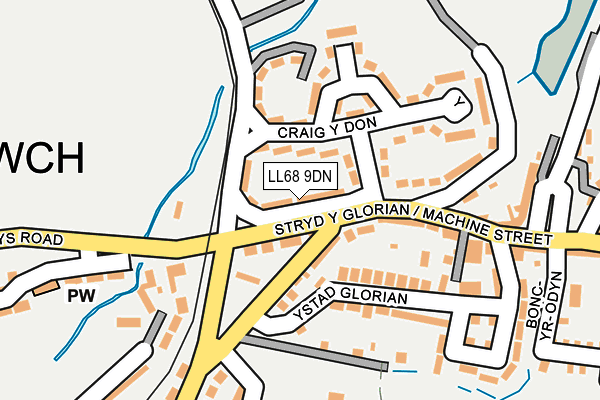 LL68 9DN map - OS OpenMap – Local (Ordnance Survey)