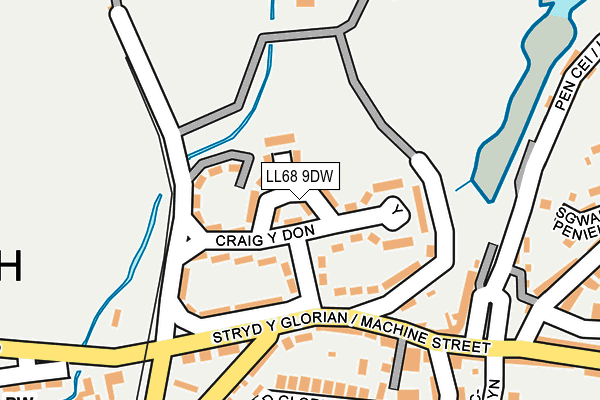 LL68 9DW map - OS OpenMap – Local (Ordnance Survey)