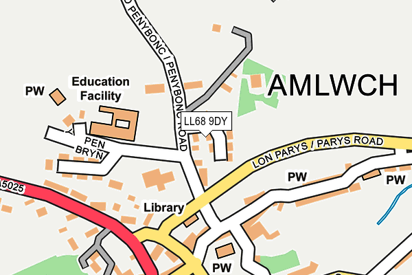 LL68 9DY map - OS OpenMap – Local (Ordnance Survey)