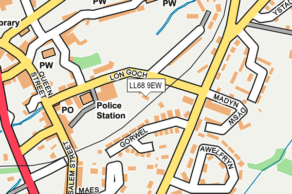 LL68 9EW map - OS OpenMap – Local (Ordnance Survey)