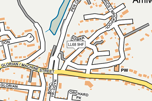LL68 9HF map - OS OpenMap – Local (Ordnance Survey)