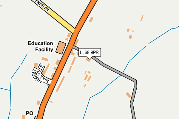 LL68 9PR map - OS OpenMap – Local (Ordnance Survey)