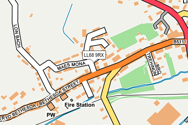 LL68 9RX map - OS OpenMap – Local (Ordnance Survey)