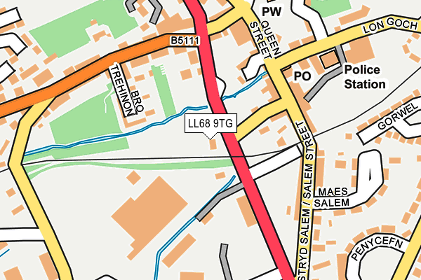 LL68 9TG map - OS OpenMap – Local (Ordnance Survey)