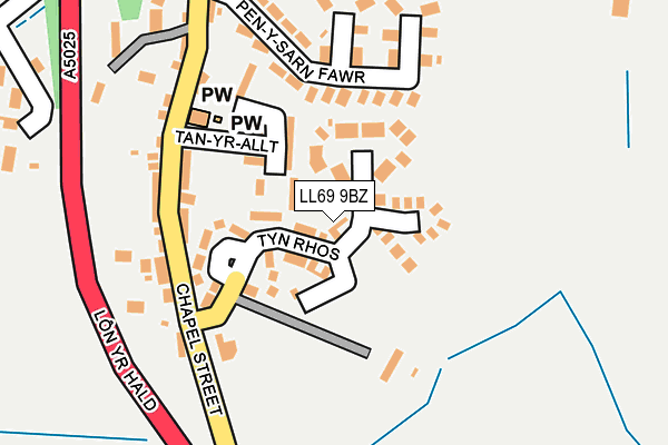 LL69 9BZ map - OS OpenMap – Local (Ordnance Survey)