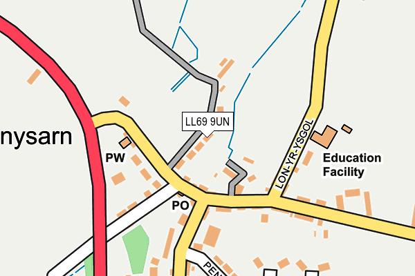LL69 9UN map - OS OpenMap – Local (Ordnance Survey)
