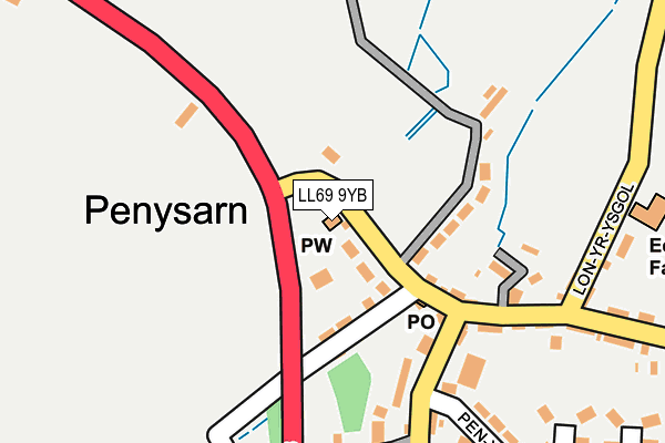 LL69 9YB map - OS OpenMap – Local (Ordnance Survey)