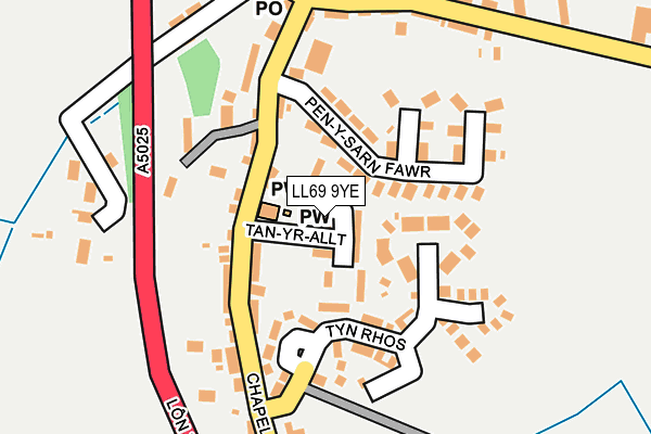 LL69 9YE map - OS OpenMap – Local (Ordnance Survey)