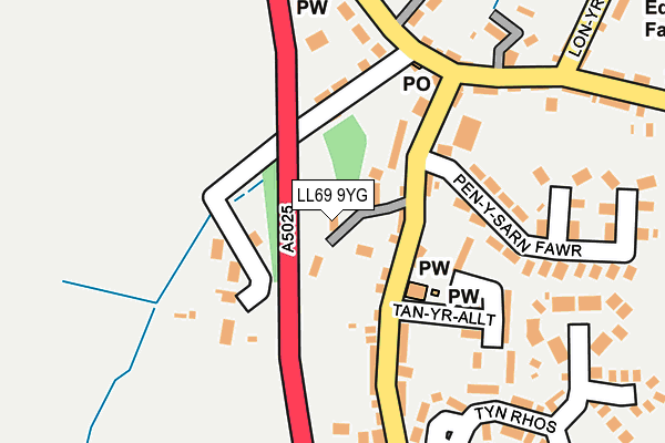 LL69 9YG map - OS OpenMap – Local (Ordnance Survey)