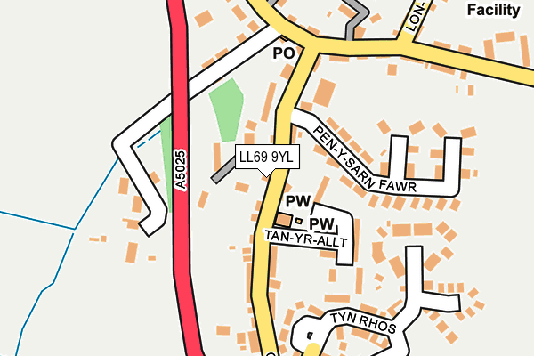 LL69 9YL map - OS OpenMap – Local (Ordnance Survey)
