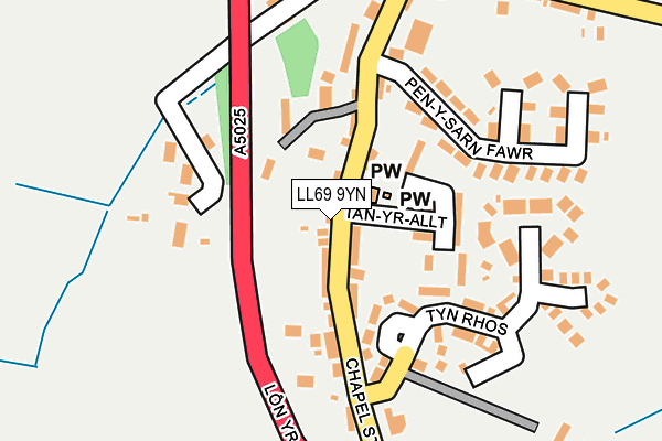 LL69 9YN map - OS OpenMap – Local (Ordnance Survey)