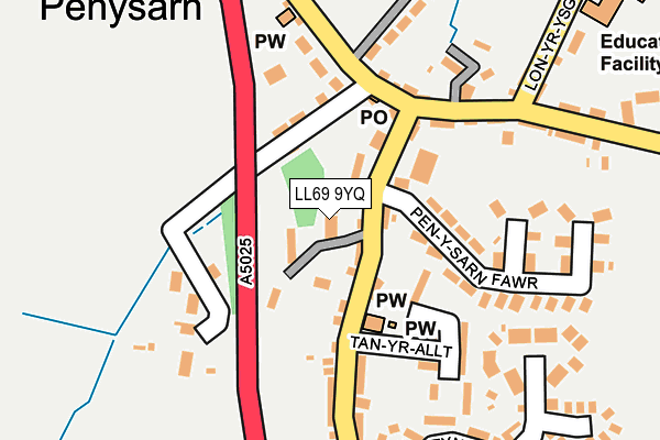 LL69 9YQ map - OS OpenMap – Local (Ordnance Survey)