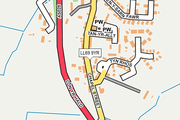 LL69 9YR map - OS OpenMap – Local (Ordnance Survey)