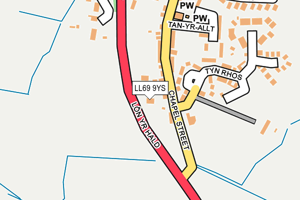 LL69 9YS map - OS OpenMap – Local (Ordnance Survey)