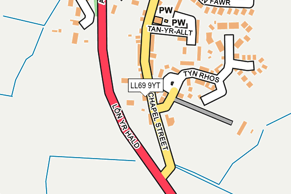 LL69 9YT map - OS OpenMap – Local (Ordnance Survey)