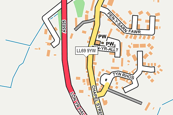 LL69 9YW map - OS OpenMap – Local (Ordnance Survey)