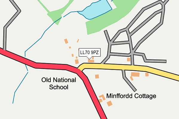 LL70 9PZ map - OS OpenMap – Local (Ordnance Survey)