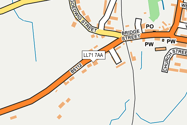 LL71 7AA map - OS OpenMap – Local (Ordnance Survey)