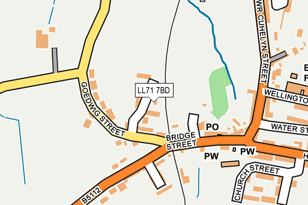 LL71 7BD map - OS OpenMap – Local (Ordnance Survey)