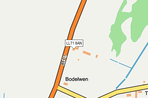 LL71 8AN map - OS OpenMap – Local (Ordnance Survey)