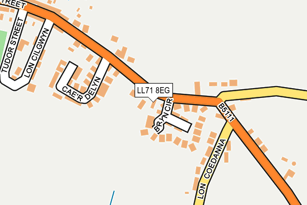 LL71 8EG map - OS OpenMap – Local (Ordnance Survey)