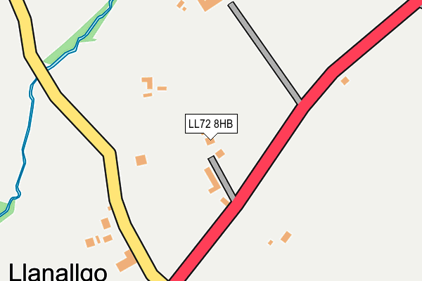LL72 8HB map - OS OpenMap – Local (Ordnance Survey)