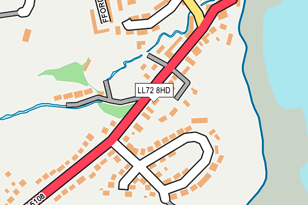 LL72 8HD map - OS OpenMap – Local (Ordnance Survey)