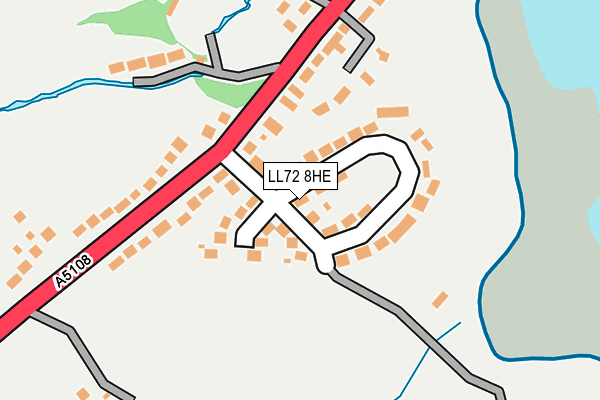 LL72 8HE map - OS OpenMap – Local (Ordnance Survey)