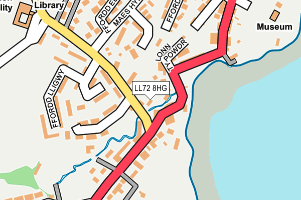 LL72 8HG map - OS OpenMap – Local (Ordnance Survey)