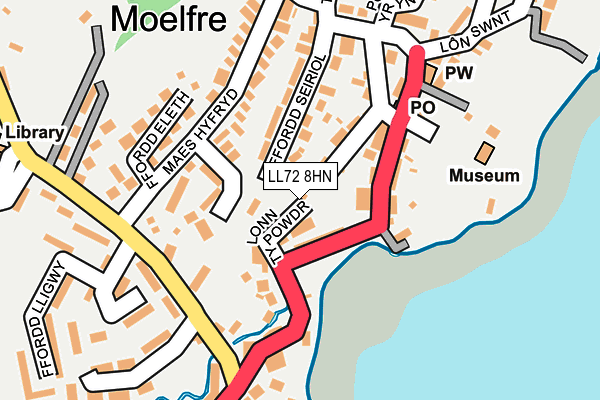 LL72 8HN map - OS OpenMap – Local (Ordnance Survey)