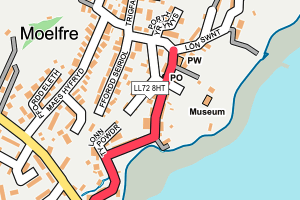 LL72 8HT map - OS OpenMap – Local (Ordnance Survey)