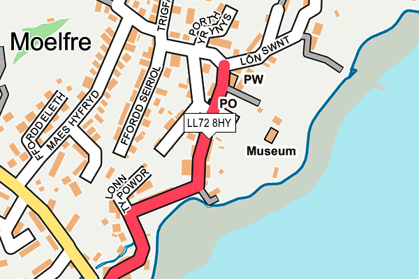 LL72 8HY map - OS OpenMap – Local (Ordnance Survey)