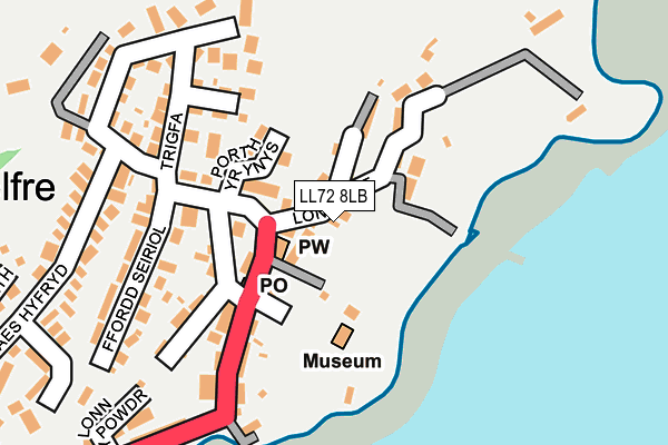 LL72 8LB map - OS OpenMap – Local (Ordnance Survey)