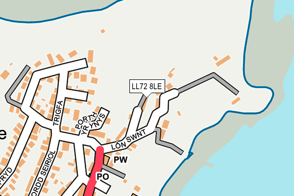 LL72 8LE map - OS OpenMap – Local (Ordnance Survey)