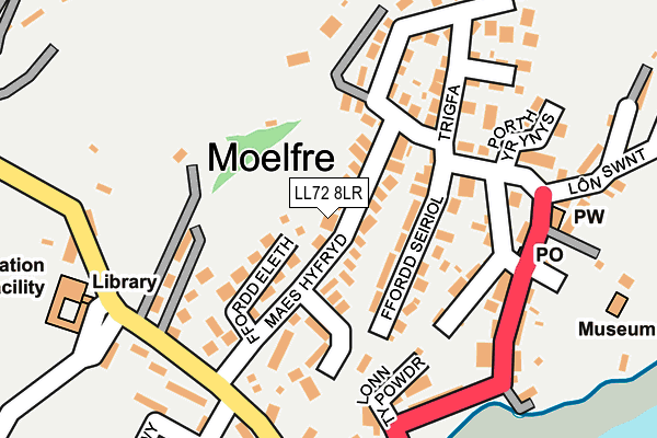 LL72 8LR map - OS OpenMap – Local (Ordnance Survey)