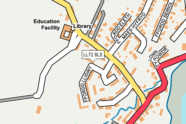 LL72 8LS map - OS OpenMap – Local (Ordnance Survey)