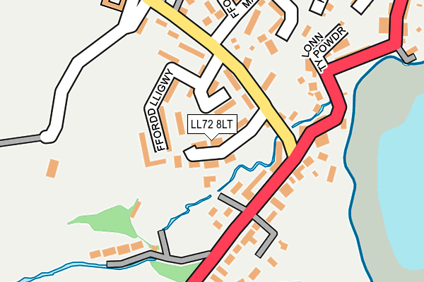 LL72 8LT map - OS OpenMap – Local (Ordnance Survey)